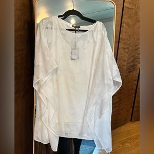 DKNY cream caftan style top. Brand new with tags!!